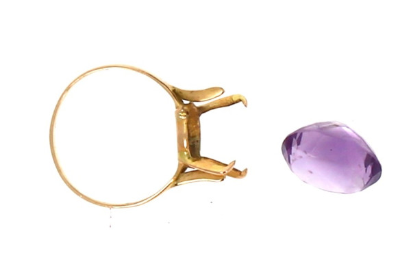 Monture de bague accidentée en or jaune 