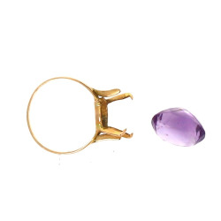 Monture de bague accidentée en or jaune 