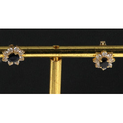 Paire de BO en or jaune 18 cts serties d