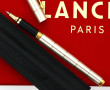 LANCEL Paris - Stylo en métal doré, en é