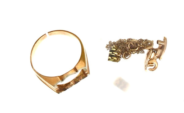 Monture de chevalière, coupée, en or jau