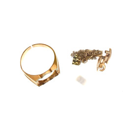 Monture de chevalière, coupée, en or jau