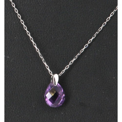 Pendentif en or gris 750ème et améthyste
