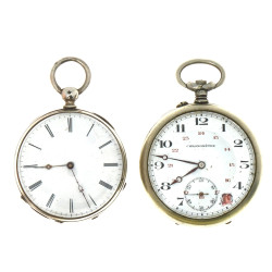2 montres de gousset: une en argent 800e