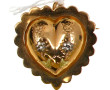 Broche-pendentif en or jaune 18 cts, bij