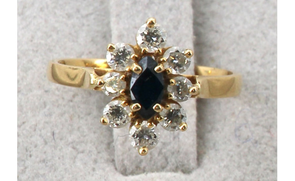 Bague en or jaune 18 cts, poinçon tête d