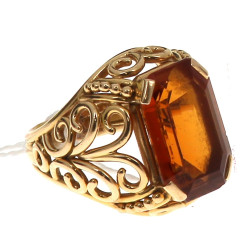 Importante bague en or jaune 18 cts, ser