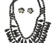 Collier 2 rangs vintage en perles noires