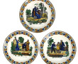 Trois assiettes parlantes en faïence fin