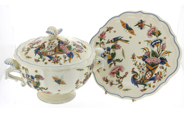 GIEN - Lot de 2 pièces en faïence à déco