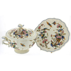 GIEN - Lot de 2 pièces en faïence à déco