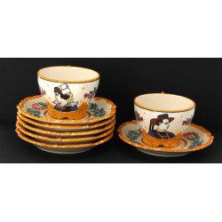 HB QUIMPER - Paire de tasses et sous-tas