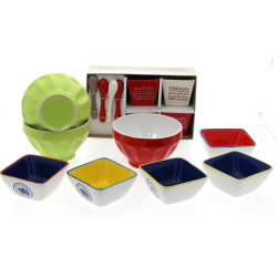 Lot de vaisselle moderne et colorée : 3 