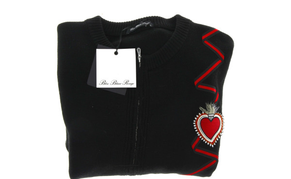 BLEU BLANC ROUGE - Gilet femme noir zipp