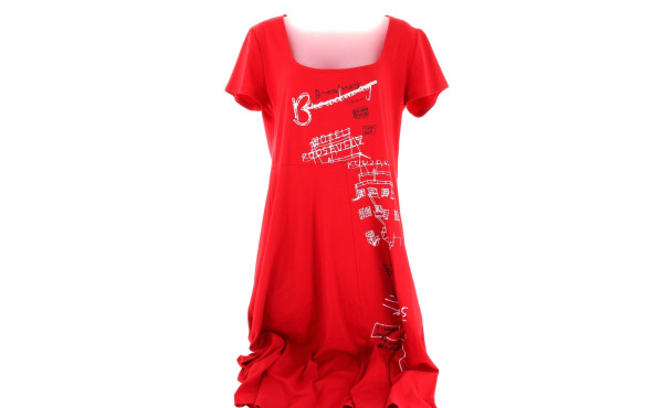 DESIGUAL - Robe rouge manches courte, 2 