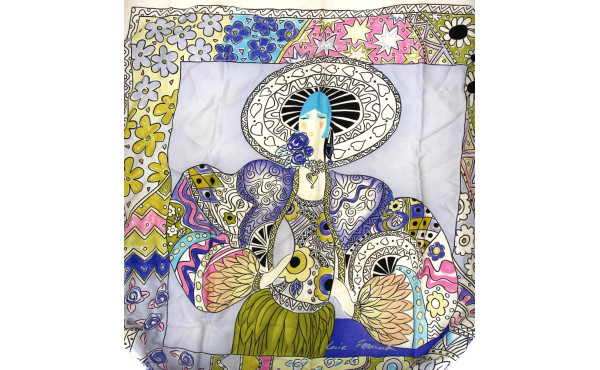 Louis FERAUD - Carré en soie à décor d'u