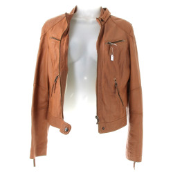 OAKWOOD - Blouson femme en cuir camel, t