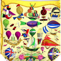 HERMES Paris - Carré en soie "Les folies