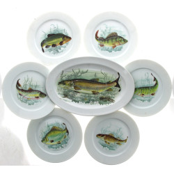 LIMOGES - Service à poisson en porcelain