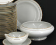 Service de table en porcelaine blanche e
