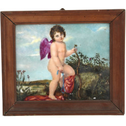 Marie BESSON (XIXème) "Cupidon dans un p