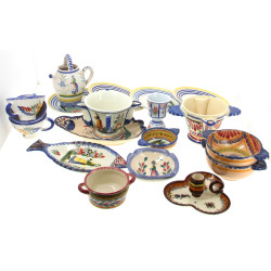 QUIMPER - Lot de faïences de Quimper : a