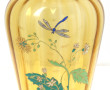 Grand vase en verre jaune émaillé en pol