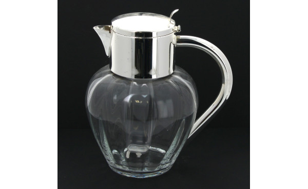 Pichet à orangeade en verre et métal arg