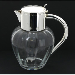 Pichet à orangeade en verre et métal arg