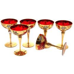 MURANO - 6 coupes à champagne en verre r
