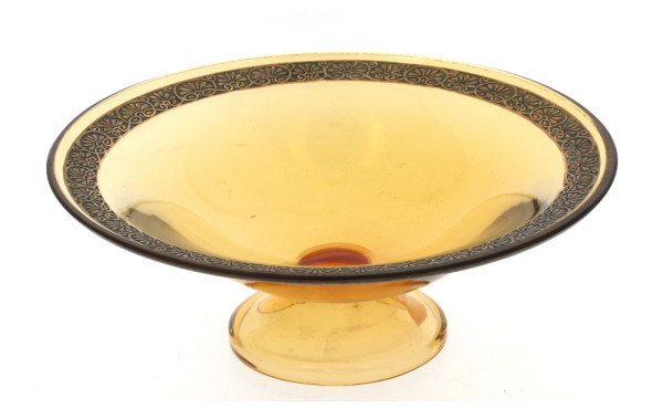 Coupe sur piédouche ancienne en verre am