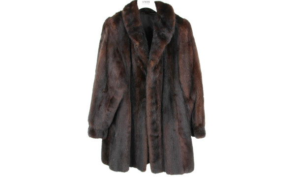 Manteau de vison 7/8, pleine peau, taill