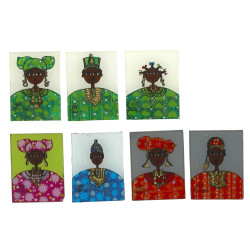 7 petits fixés sous verre représentant d