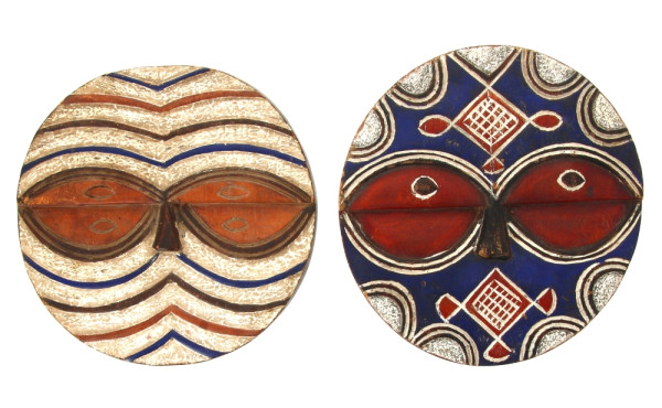 Cameroun - 2 masques de forme ronde à dé