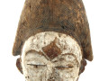 Masque PUNU visage patiné blanc, Gabon