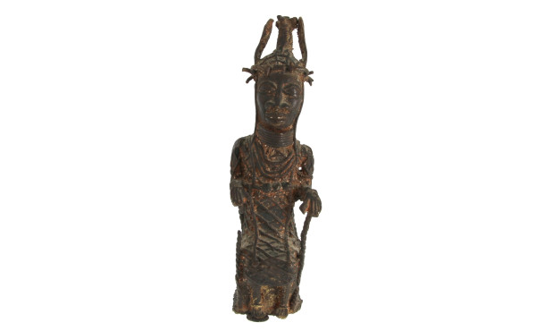 BENIN - Statuette en bronze figurant un 
