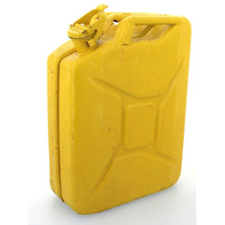 JERIKAN ancien en métal repeint en jaune