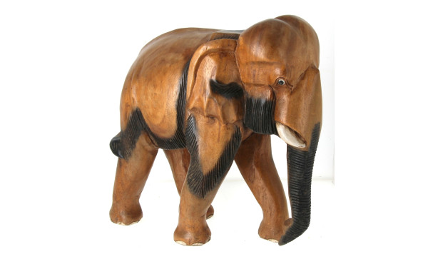 Eléphant décoratif en bois exotique L. 4