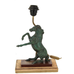 Pied de lampe "Cheval cabré", en métal à