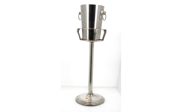 Support à seau à champagne, métal argent