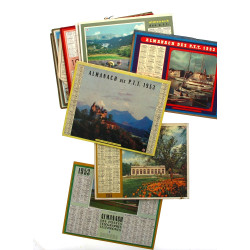 Calendriers des PTT entre 1952 et 1961