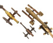4 canons miniatures de 13 à 21 cm