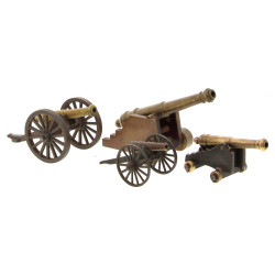 4 canons miniatures de 13 à 21 cm