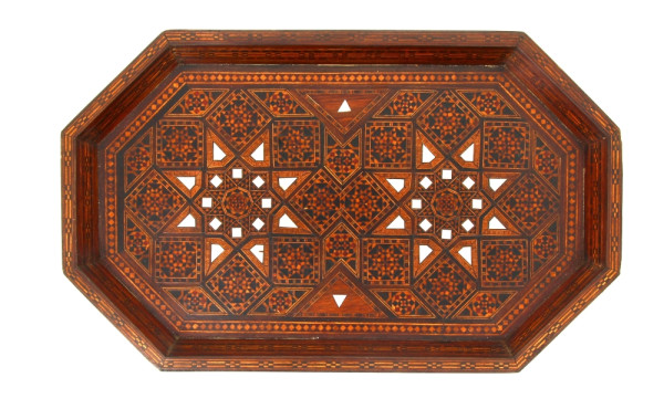 Plateau de service à thé oriental en mar