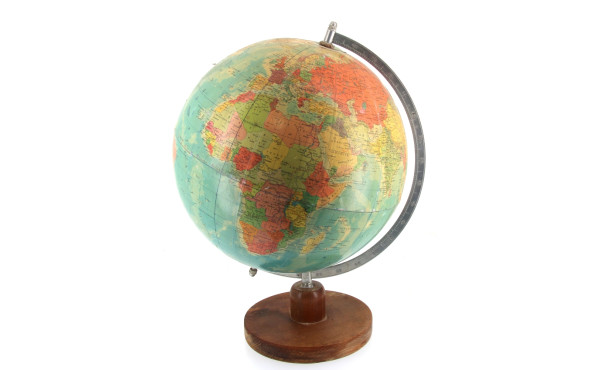 Globe terrestre vintage à base circulair