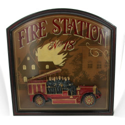 POMPIERS - 4 panneaux à décor de camion 