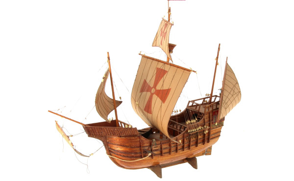 Maquette de caravelle en bois L. 55 cm