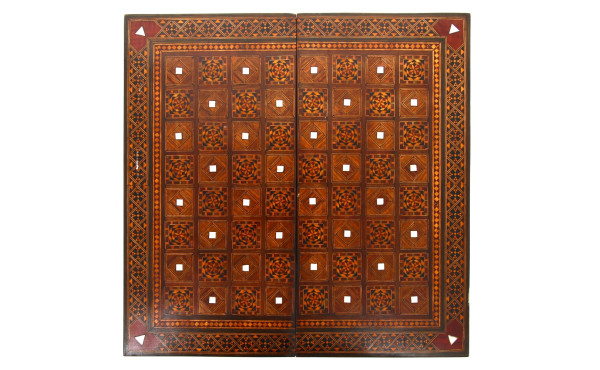 Plateau de jeu pliant en marqueterie ave