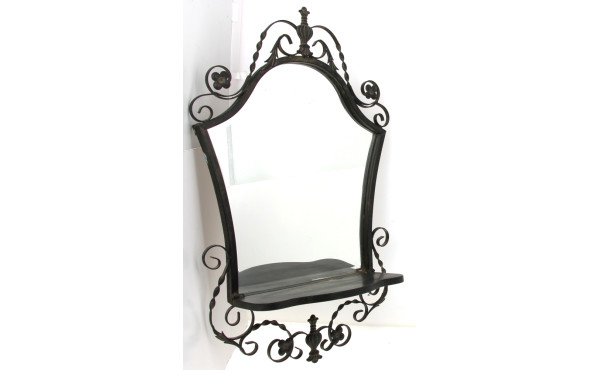 Miroir d'entrée en fer forgé, avec table