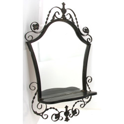 Miroir d'entrée en fer forgé, avec table